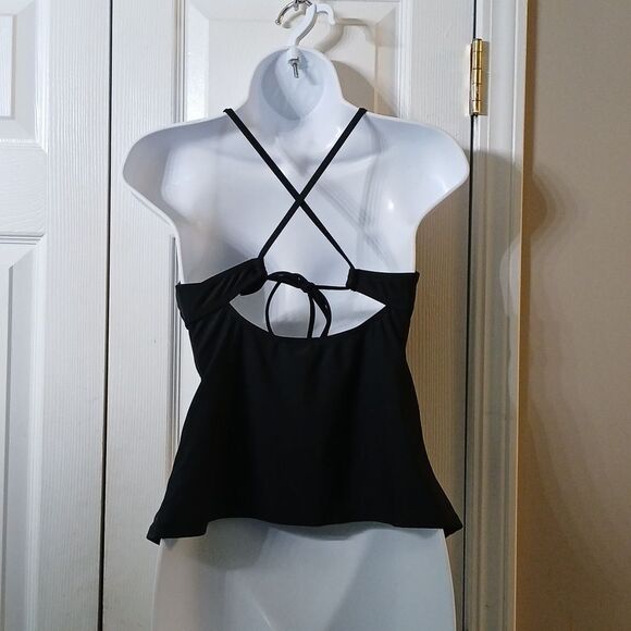 black cut out front black swim suit bathing suit top and bottom  bikiniSz M NWOT - Picture 6 of 7